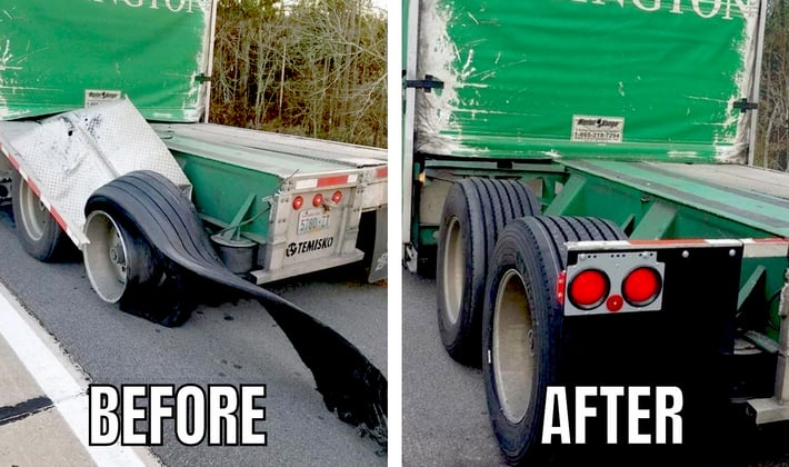 5 - Tire blow-out repair -  before - after - 2 copy 2